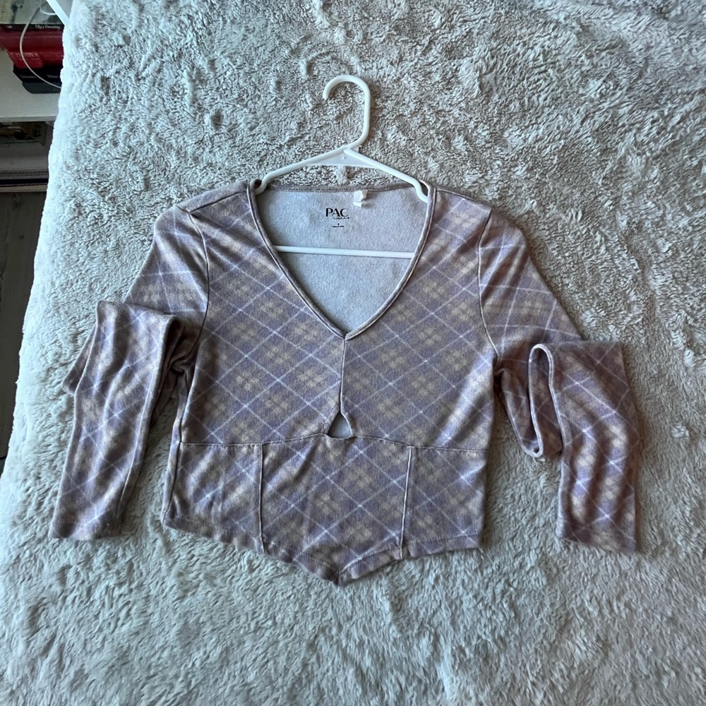 PacSun Small lavender checkered shirt
